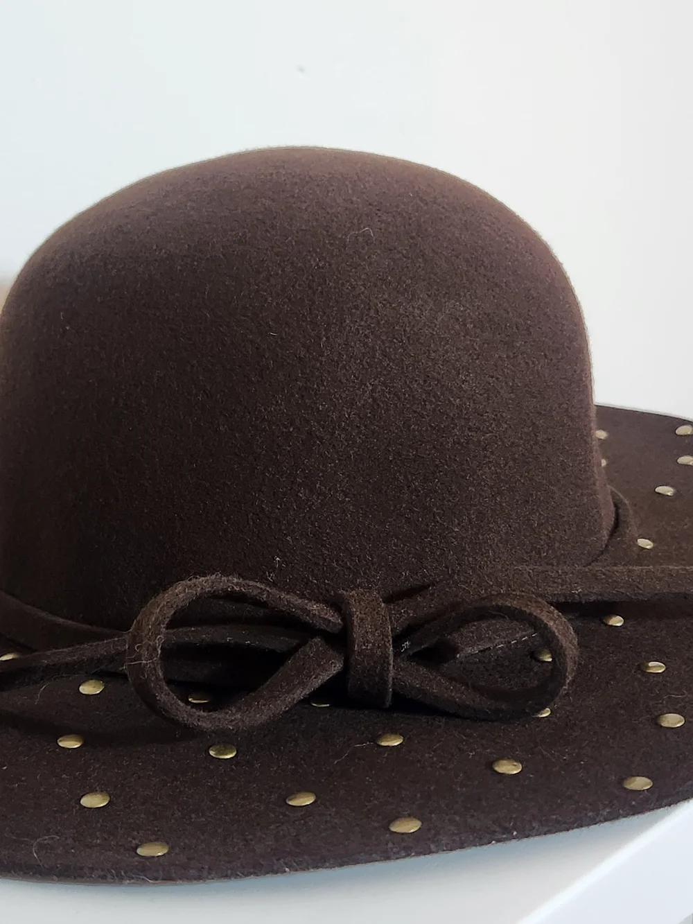 Cappelli Brown 100% Wool Studded Hat One Size